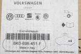 Audi Q5 2009-2017 brake pad kit (rear) 8K0698451F