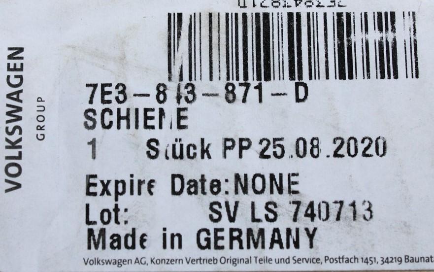 VW Transporter T5 T6 Centre left guide rail for electric door 7E3843871D