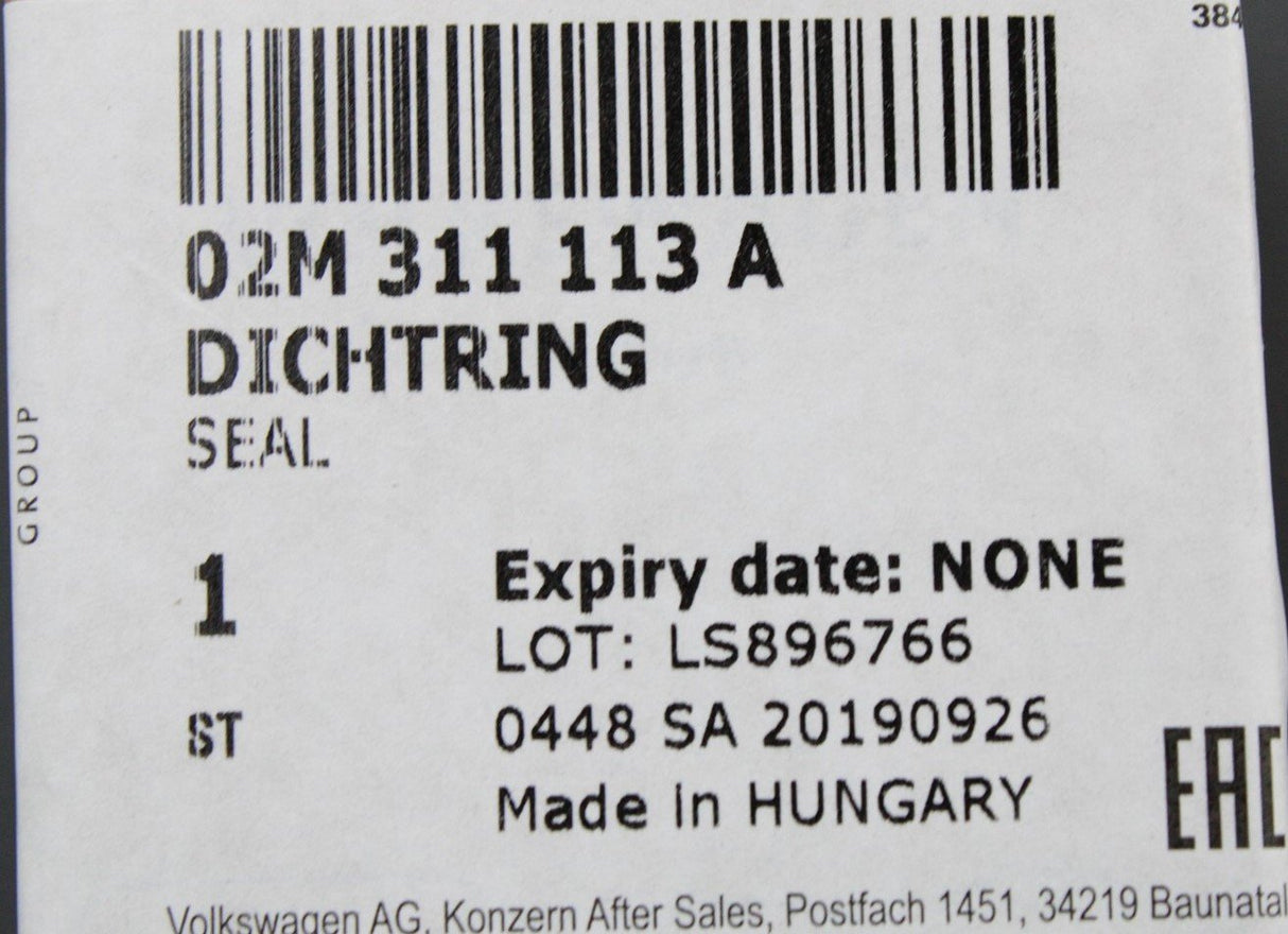 VW Audi Skoda SEAT 6 speed manual gearbox shaft oil seal 02M311113A