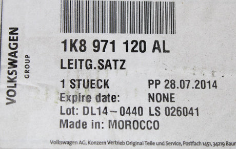 VW Scirocco 2015-2018 RHD door wiring loom (right) 1K8971120AL