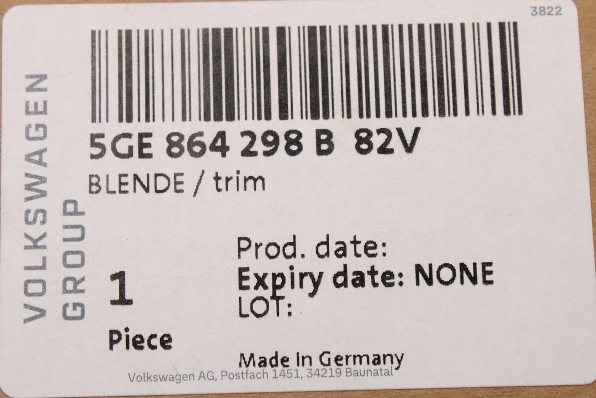 VW e-Golf 2014-2021 centre console rear air vents 5GE864298B 82V