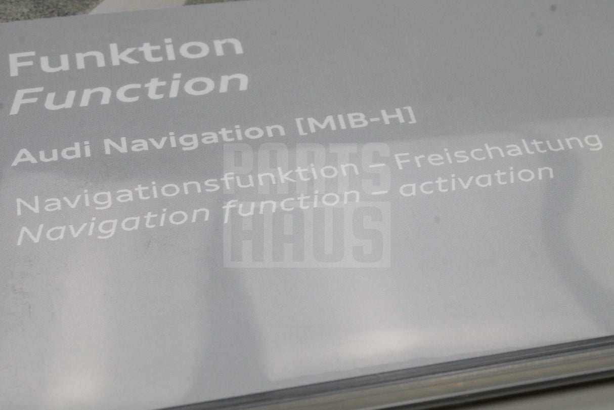 Audi TT TTS TTRS 2015-24 R8 Q2 navigation activation document 8S0063192A