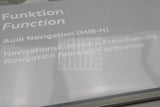 Audi TT TTS TTRS 2015-24 R8 Q2 navigation activation document 8S0063192A