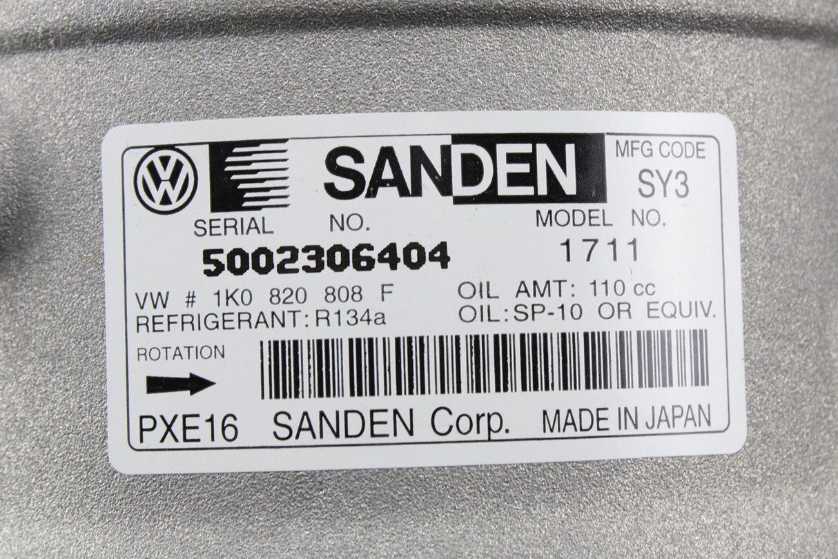 VW Audi Skoda SEAT Air Conditioning A/C compressor (Sanden) 1K0820808FX