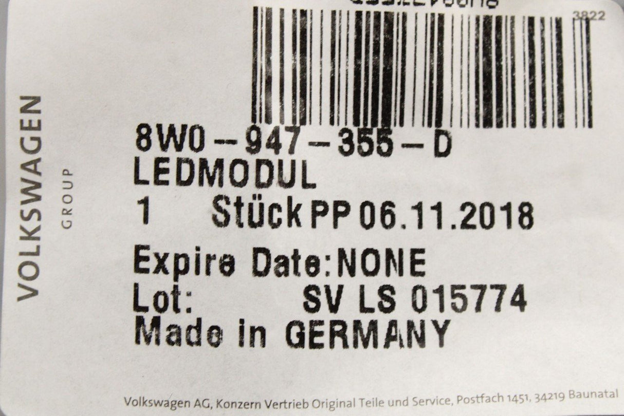 Audi A4 S4 RS4 2016-on front door interior led module (right) 8W0947355D