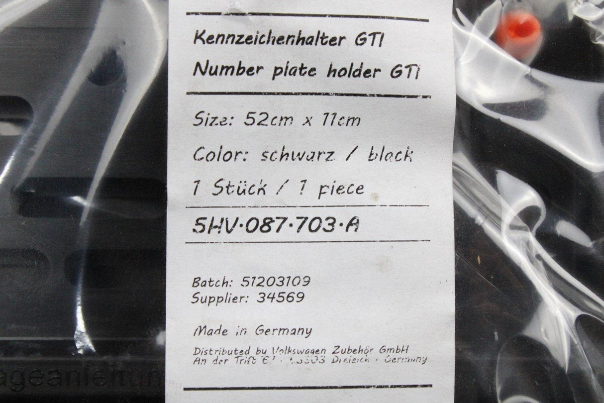 VW Polo Golf GTI number plate holders (front & rear) 5HV087703A