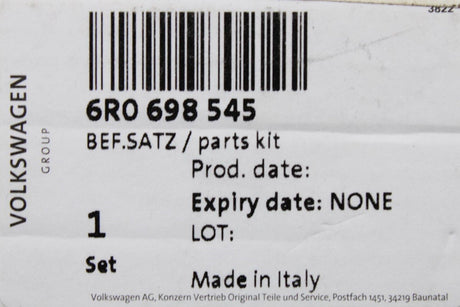 VW Polo AW T-Cross Audi A1 SEAT Skoda brake shoe fixing set 6R0698545