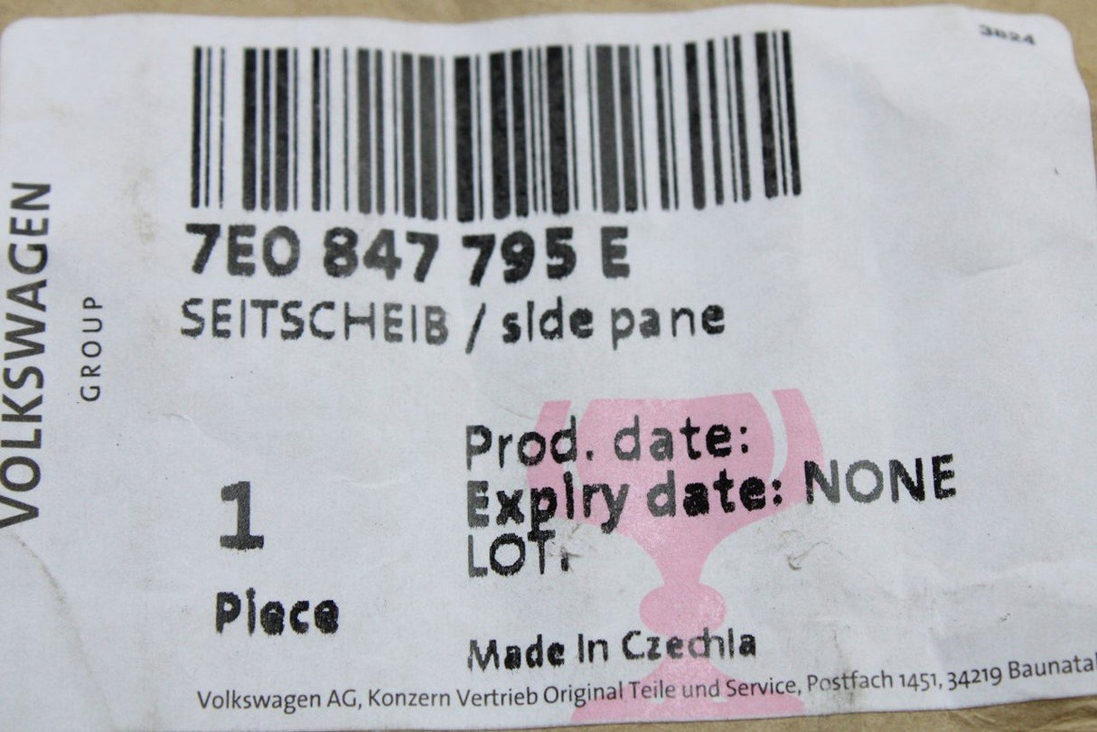 VW Transporter Cali T5.1 T6 left sliding window glass tinted 7E0847795E