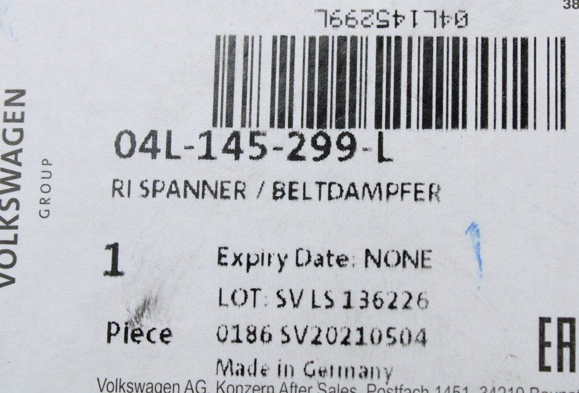 VW Transporter T6 2016-19 2.0 TDI axillary belt tensioner 04L145299L
