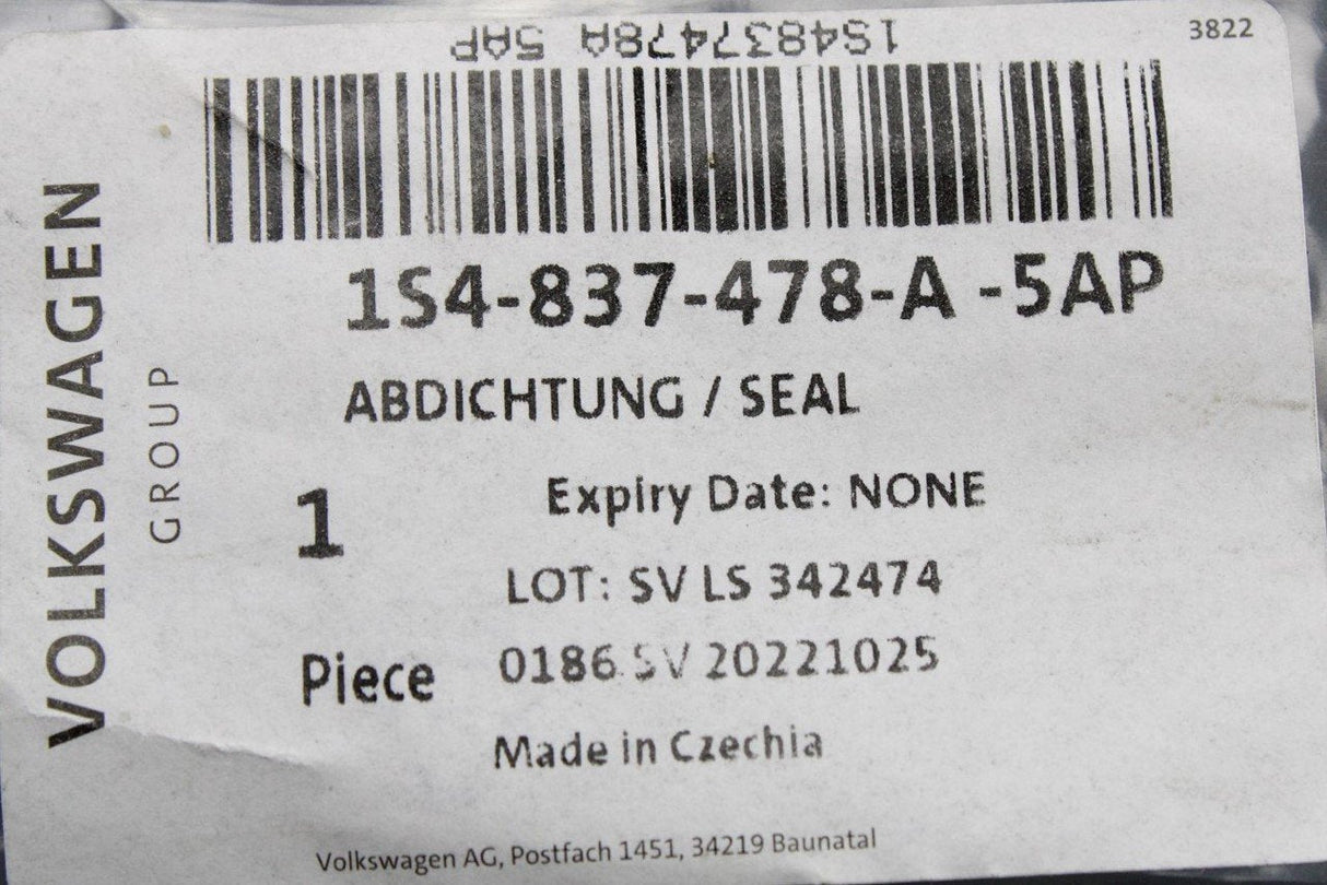 VW Up! Skoda Citigo SEAT Mii exterior window seal (right) 1S4837478A 5AP