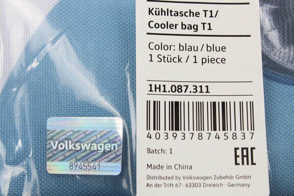 VW Bus Bulli T1 portable cool bag box blue white 30 litres 1H1087311