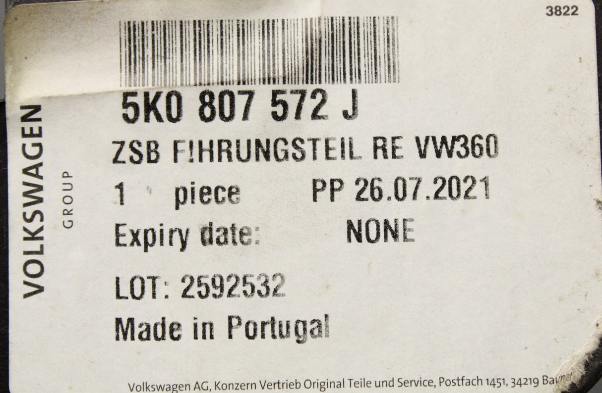 VW Golf MK6 2012-2013 front headlight guide bracket (right) 5K0807572J