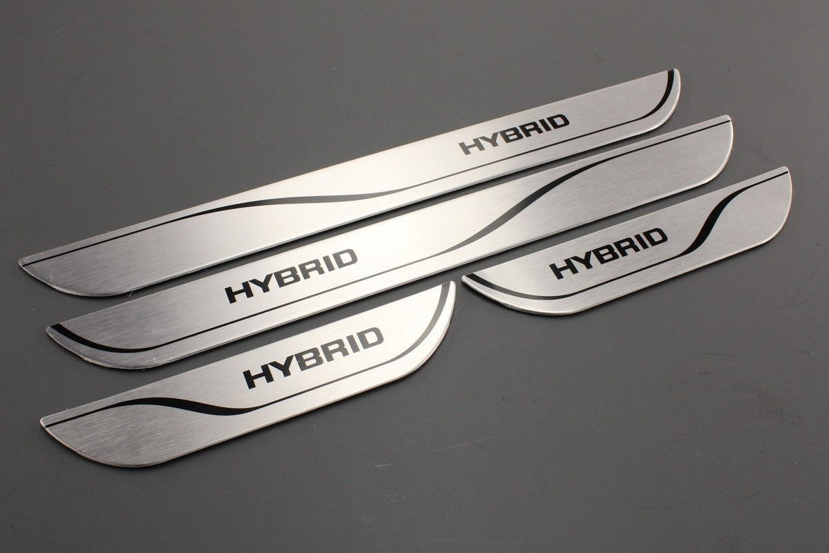 Toyota Corolla 2019-on Hybrid Aluminium sill scuff plates PW382-02003, view 1