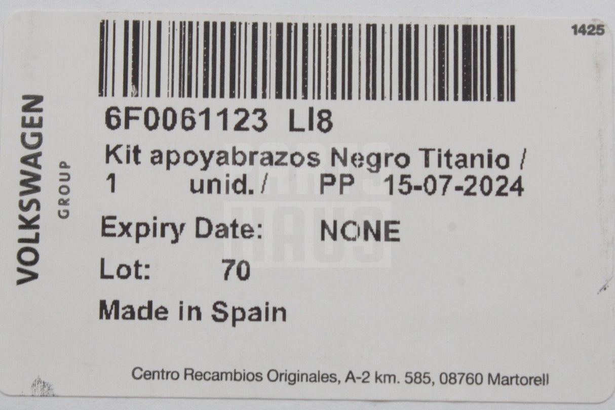 SEAT Ibiza 2018-on Arona 2018-on armrest retro-fit kit 6F0061123 LI8