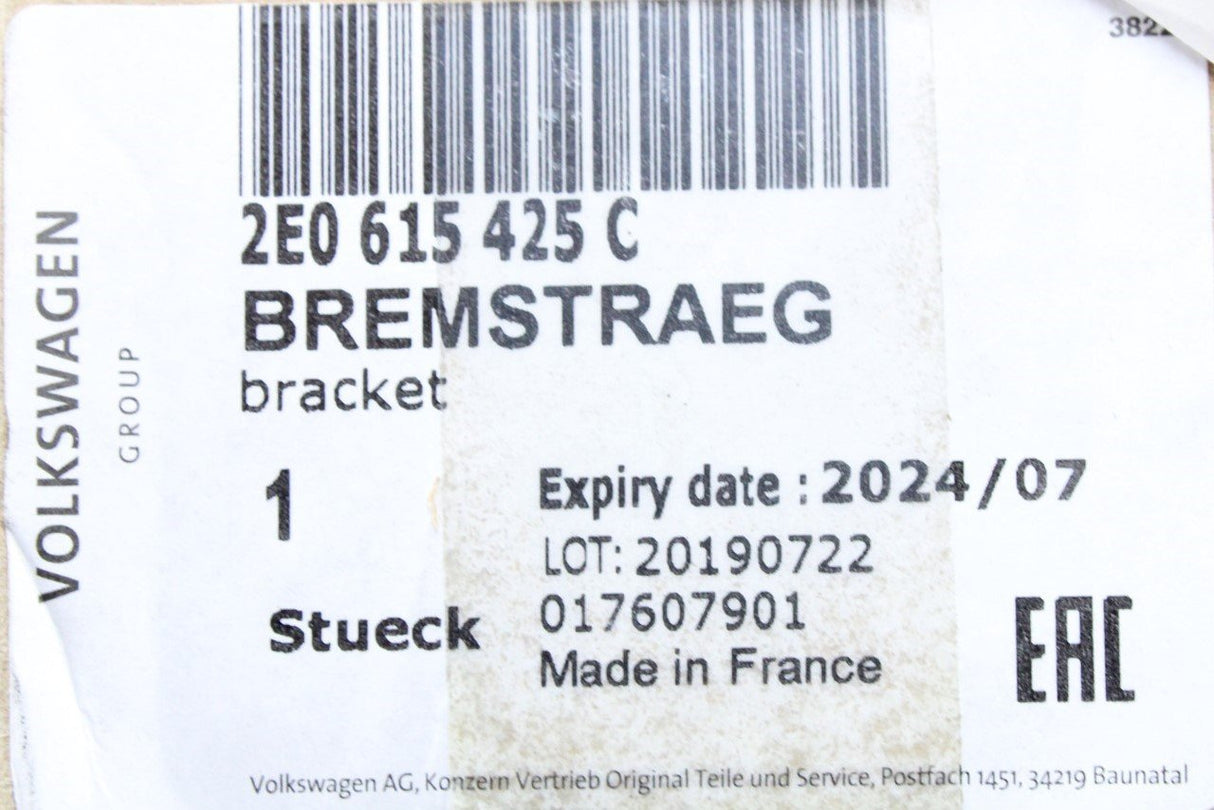 VW Crafter 2006-16 Rear left brake carrier with retaining pin 2E0615425C