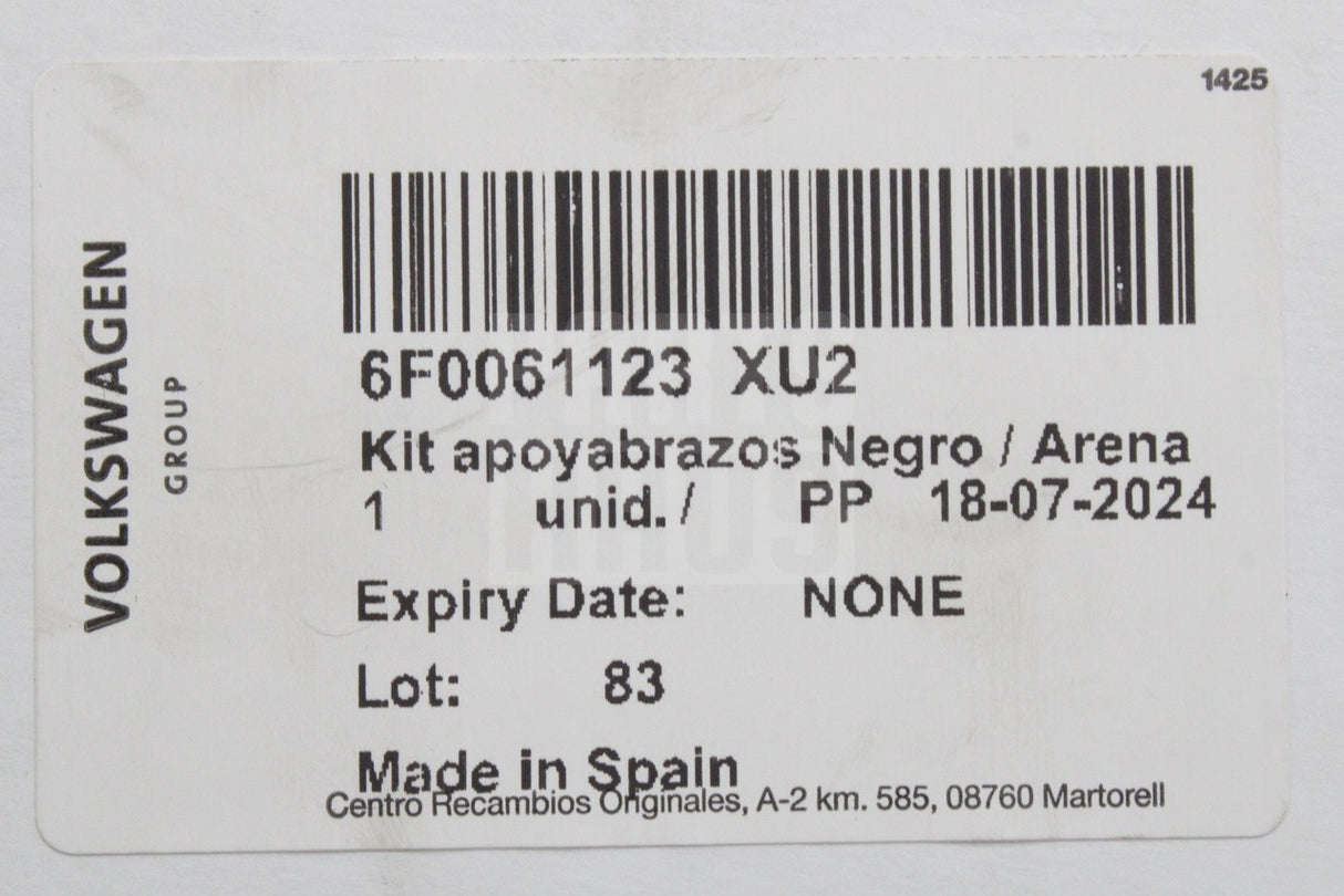 SEAT Ibiza 18-on Arona 18-on leather armrest retro-fit kit 6F0061123 XU2