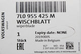 VW Touareg 2003-2010 RHD front windscreen wiper blade (x1) 7L0955425M
