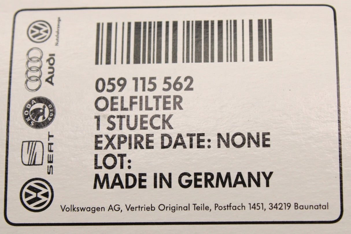 VW Passat Audi A4 Skoda Superb 2.5 TDI V6 oil filter element 059115562