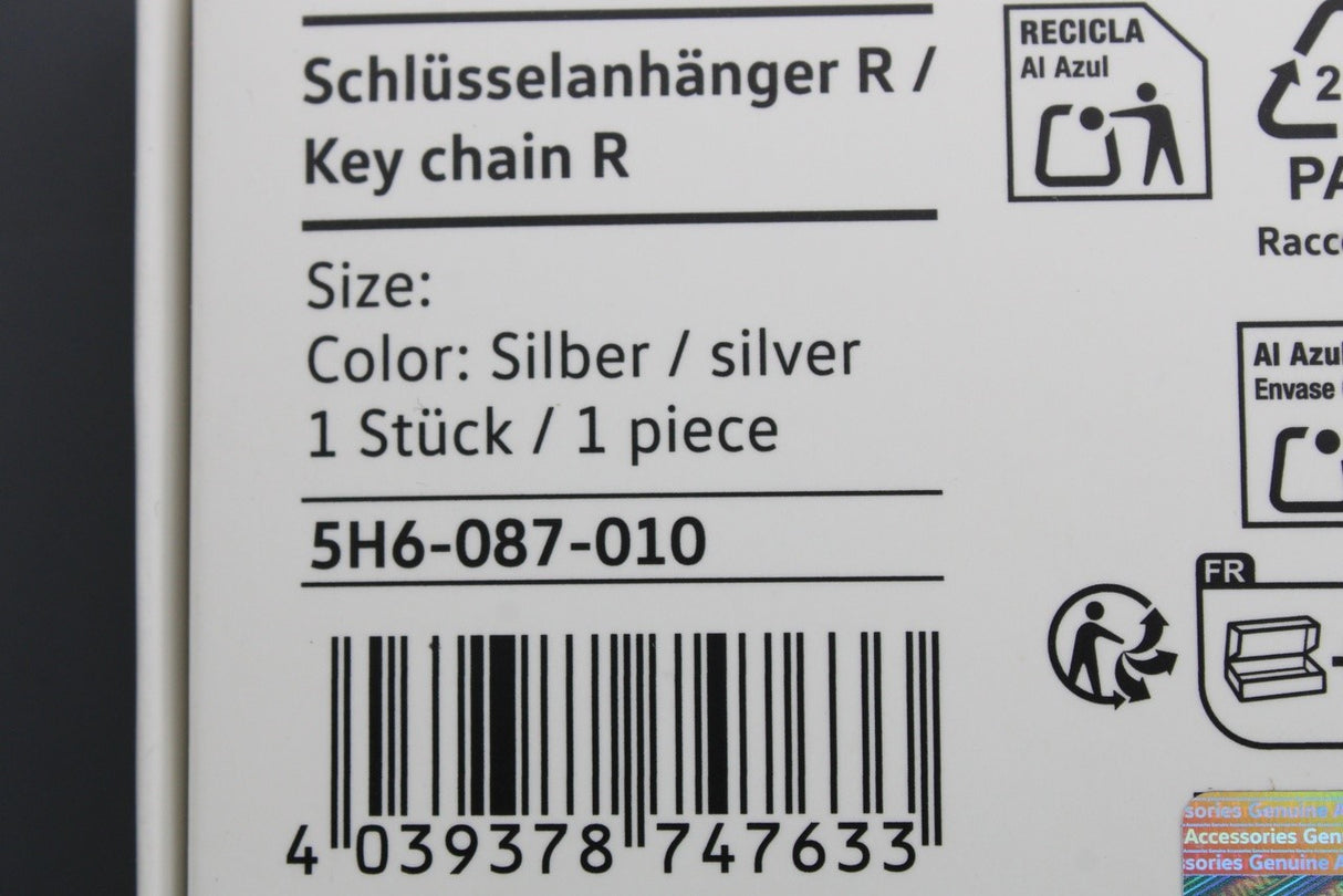 VW Volkswagen R accessory key ring 5H6087010