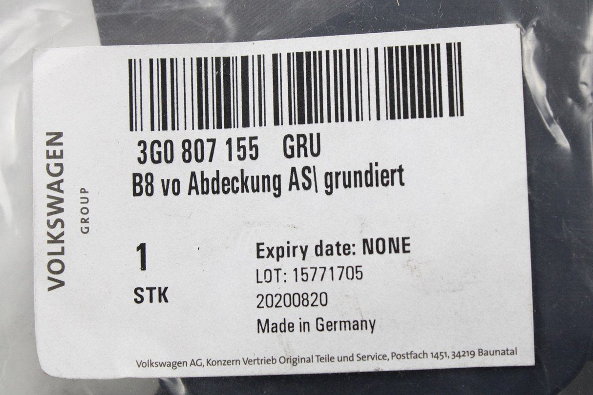 VW Passat B8 2015-21 bumper towing eye cover cap (front) 3G0807155 GRU
