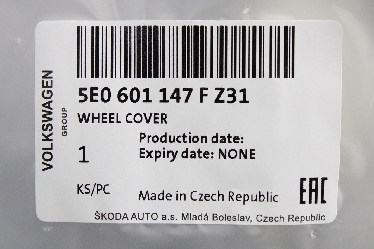 Skoda Octavia 5E 2013-21 single 15'' wheel trim hub cap 5E0601147F