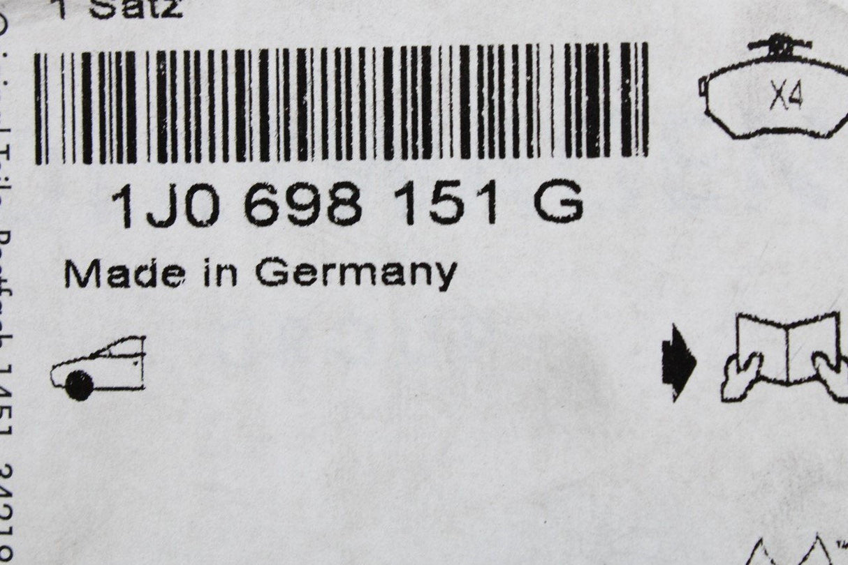 VW Golf MK4 Polo Audi A3 Skoda SEAT brake pads 280mm (front) 1J0698151G