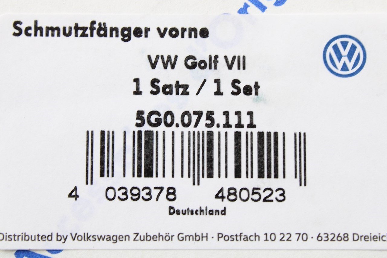 Volkswagen 5G0075111 フロントマッドフラップセット VW Front Mudflaps