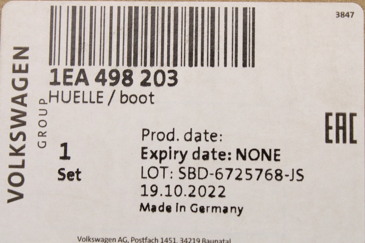VW ID.3 2020-on CUPRA Born 2022-on cv boot repair kit (outer) 1EA498203