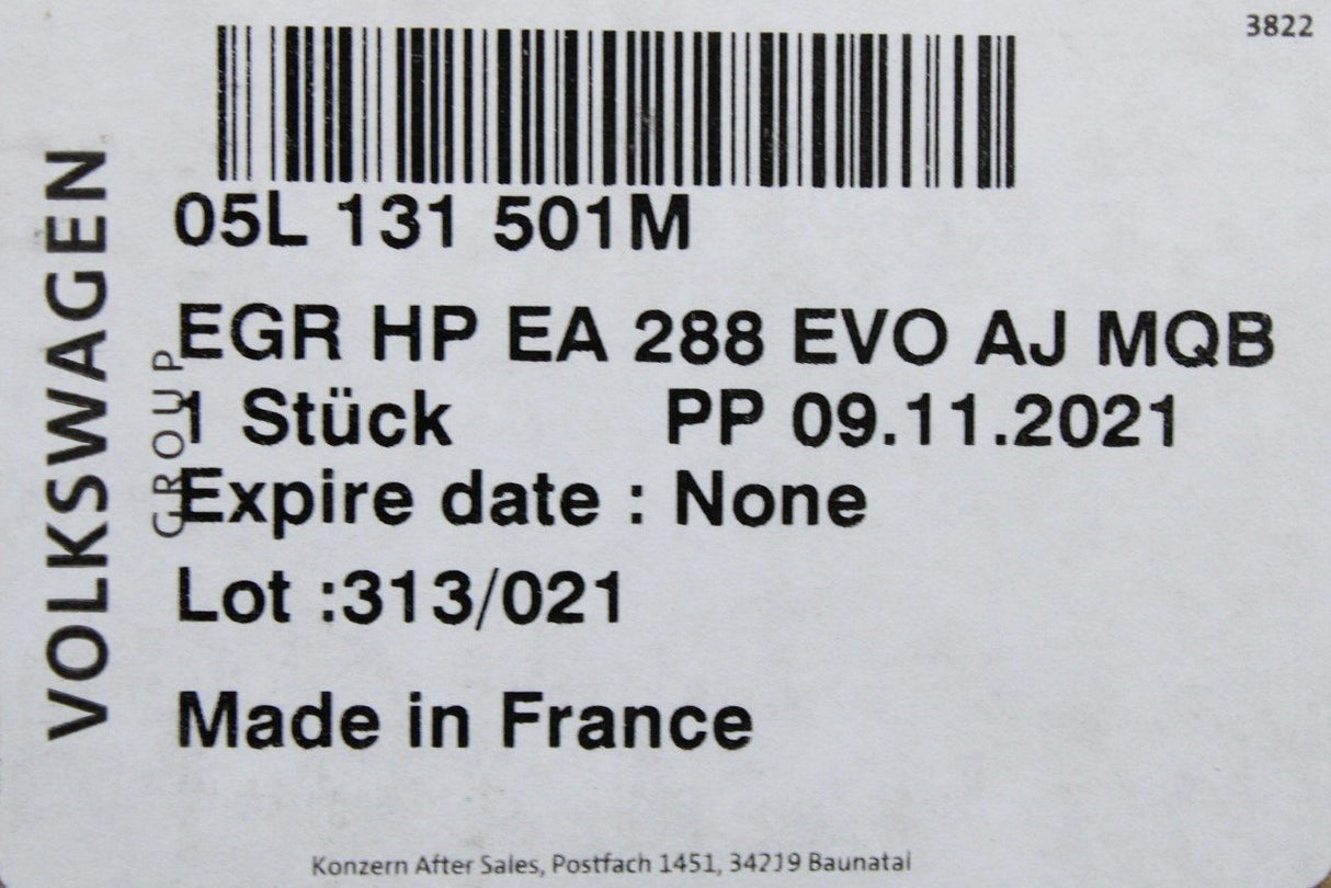 VW Golf MK8 Audi A4 A6 Q5 Skoda SEAT 2015-On 2.0TDI EGR valve 05L131501M
