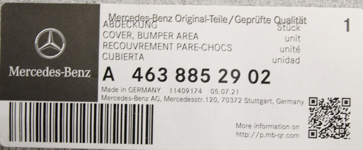 Mercedes-Benz G63 AMG lower bumper moulding (front) A4638852902