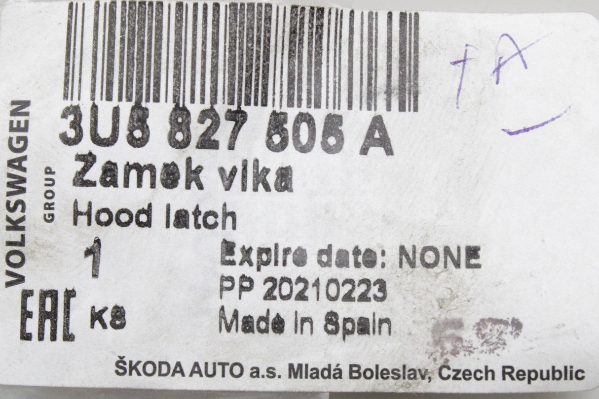 Skoda Superb 2002-2008 tailgate boot lid lock latch (saloon) 3U5827505A