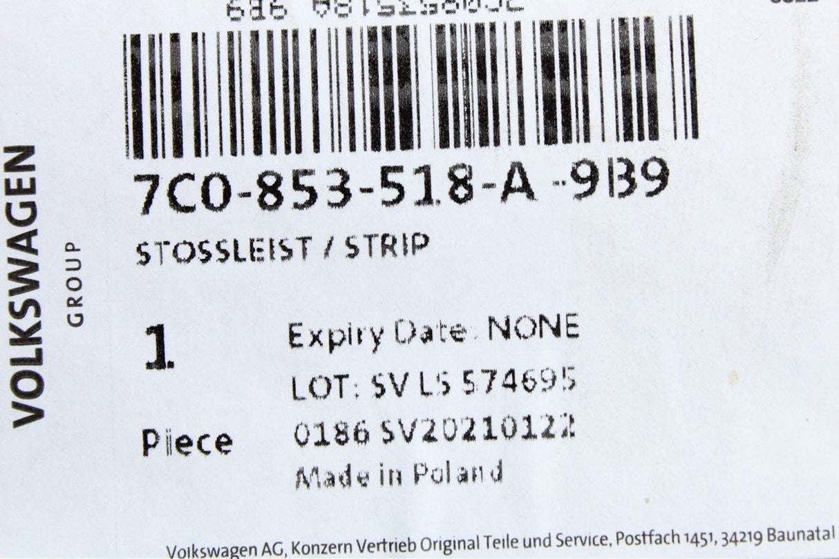 VW Crafter 2017- Right middle rub protection strip trim 7C0853518A9B9