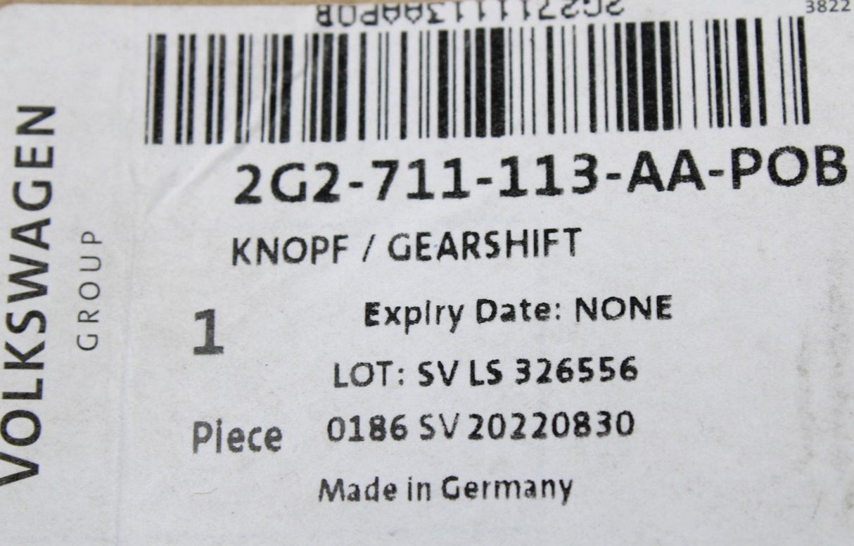 VW Polo AW 18-on gearstick knob with boot (leatherette) 2G2711113AA POB