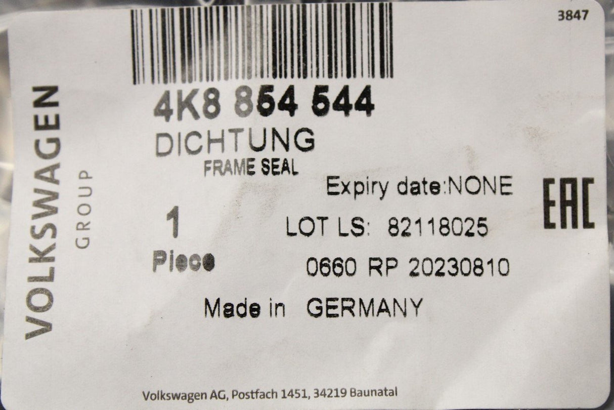 Audi A7 RS7 Sportback 2019-on roof frame seal (right) 4K8854544