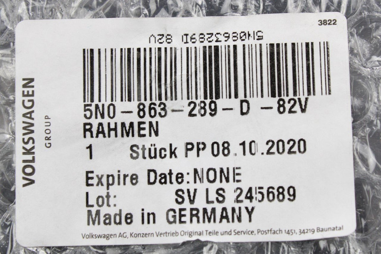 VW Tiguan 2008-16 centre console armrest rear frame trim 5N0863289D 82V