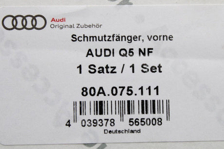 Audi Q5 2017-Onward front mud flaps (not S-line) 80A075111
