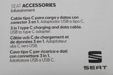 SEAT accessory 3-in-1 usb charging cable 000051444AS
