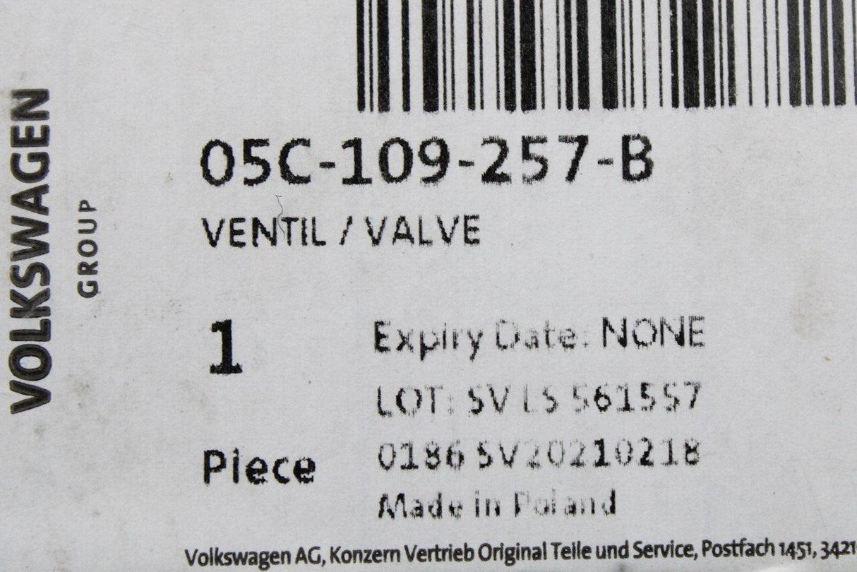VW Golf MK8 SEAT Leon 2020- 1.0TSI cam adjuster control valve 05C109257B