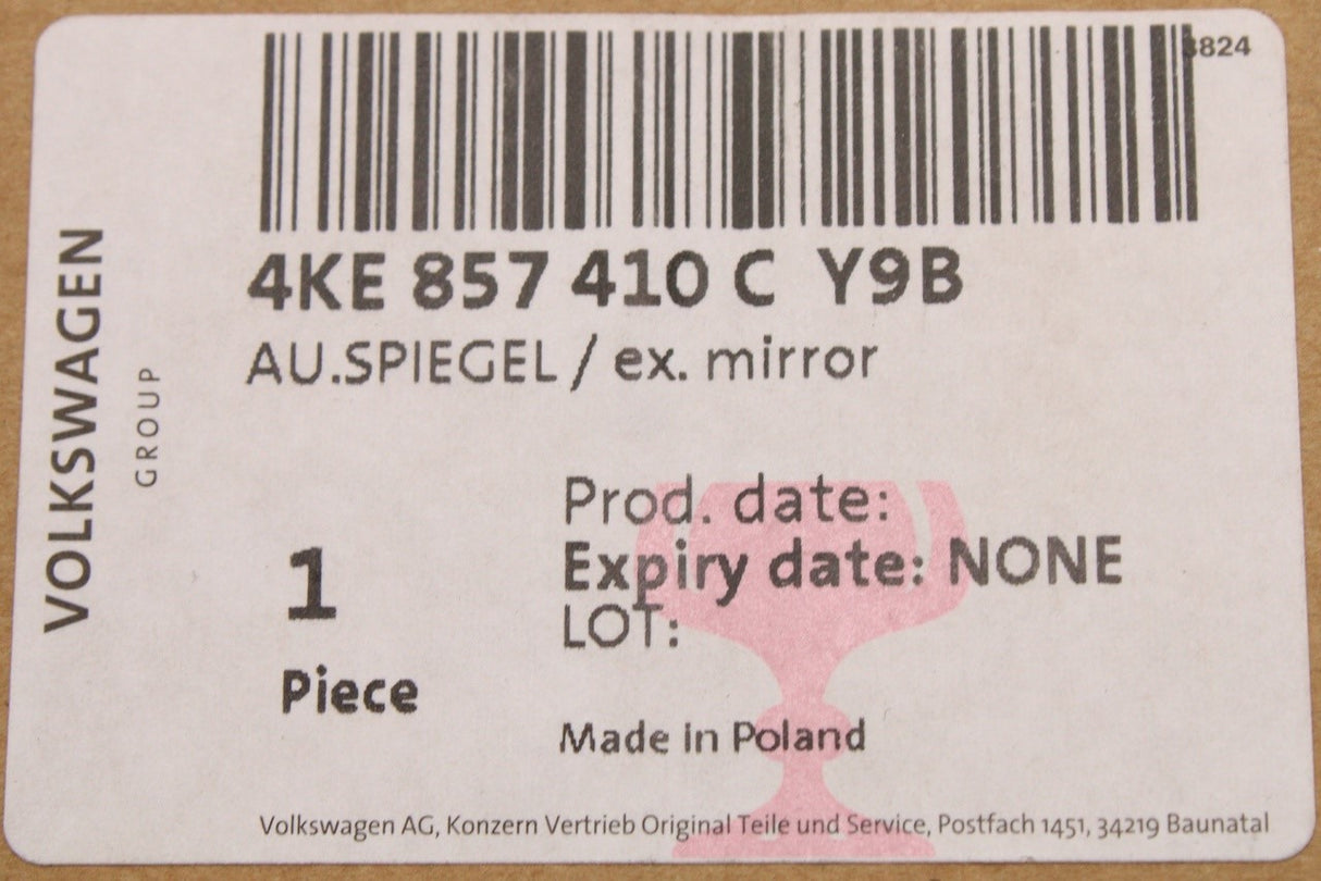 Audi e-tron 2019-23 exterior digital wing mirror (right) 4KE857410C Y9B