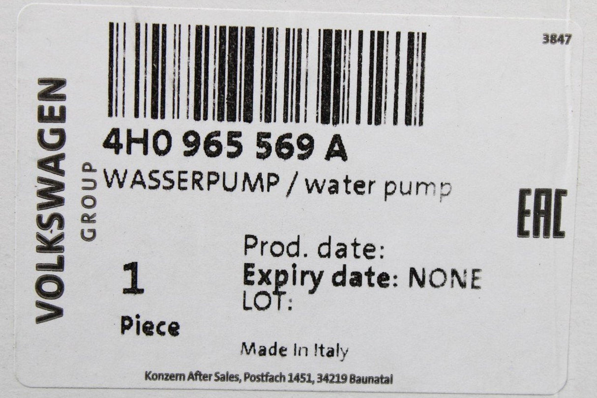 Audi A4 A5 A6 A7 Q5 additional water coolant pump 4H0965569A