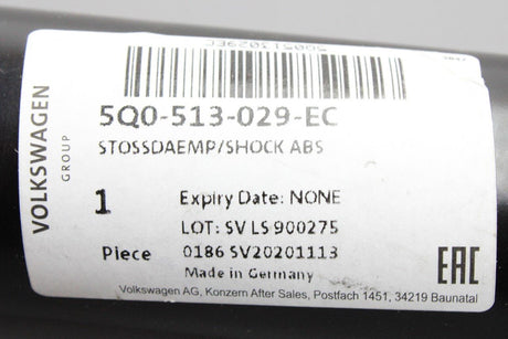 Audi A3 S3 8V 2013 - 2020 Sachs rear gas shock absorber 5Q0513029EC