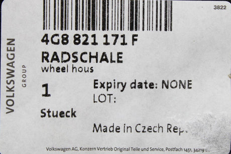 Audi RS7 2014-2018 wheel housing arch liner (front, left) 4G8821171F