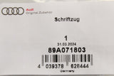 Audi Q4 e-tron 2022-on black model name badge (rear) 89A071803