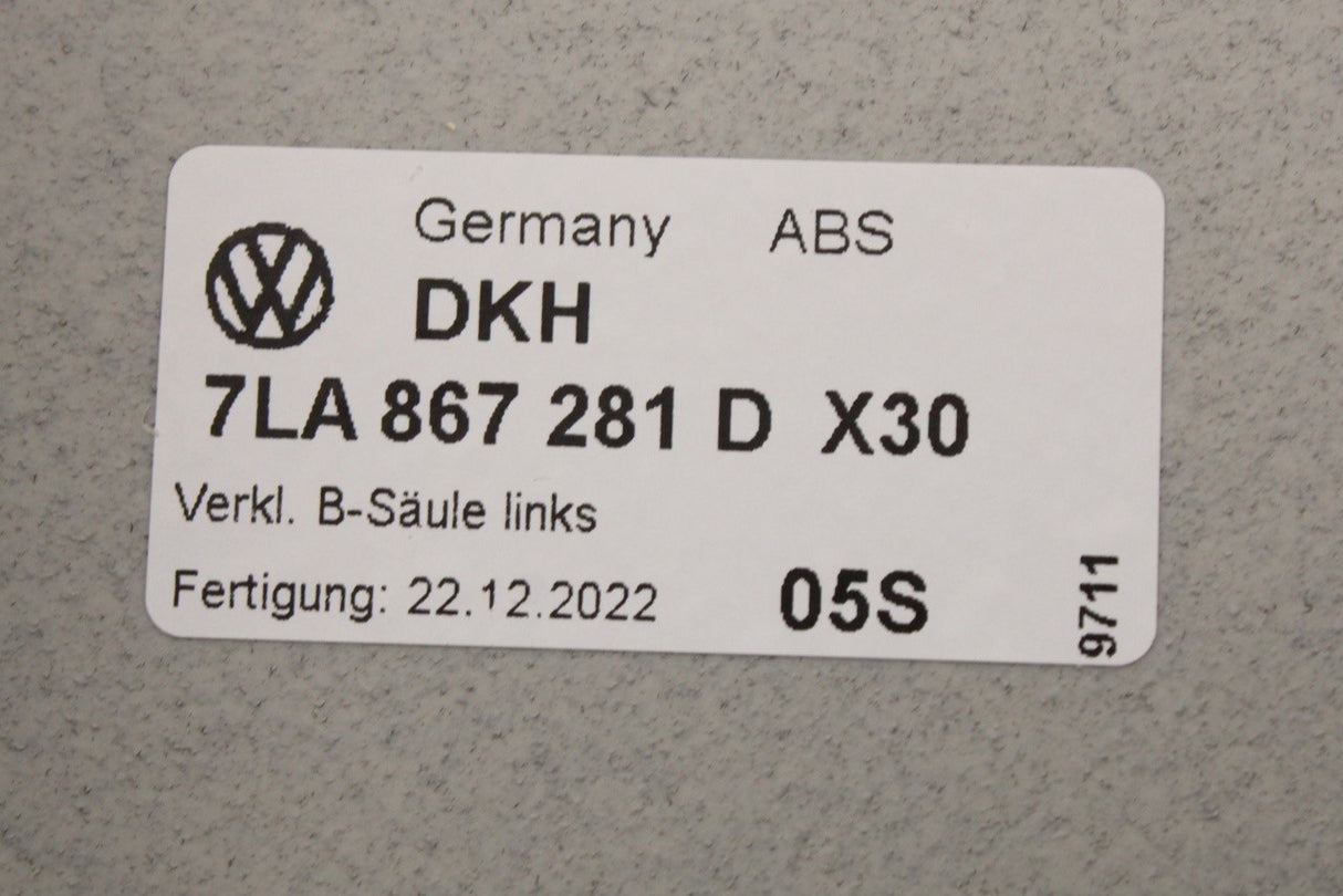 VW California T6.1 2020-2024 upper b-pillar trim (left) 7LA867281D X30