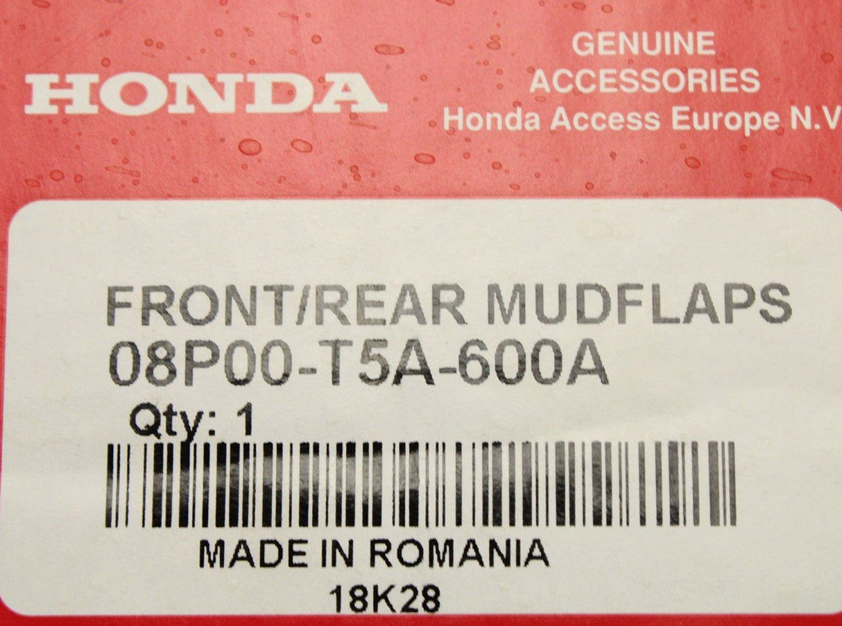Honda Jazz 2016-2019 mud flap set (front and rear) 08P00-T5A-600A