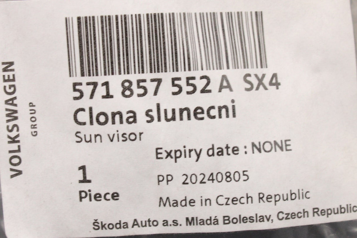 Skoda Kodiaq 2024-on illuminated sun visor (right) 571857552A SX4
