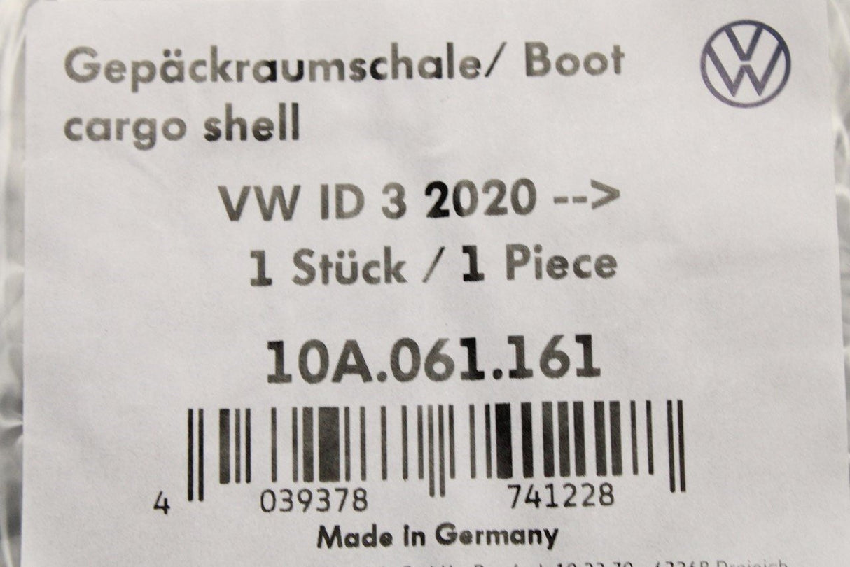 VW ID.3 2020-on variable floor boot liner 10A061161