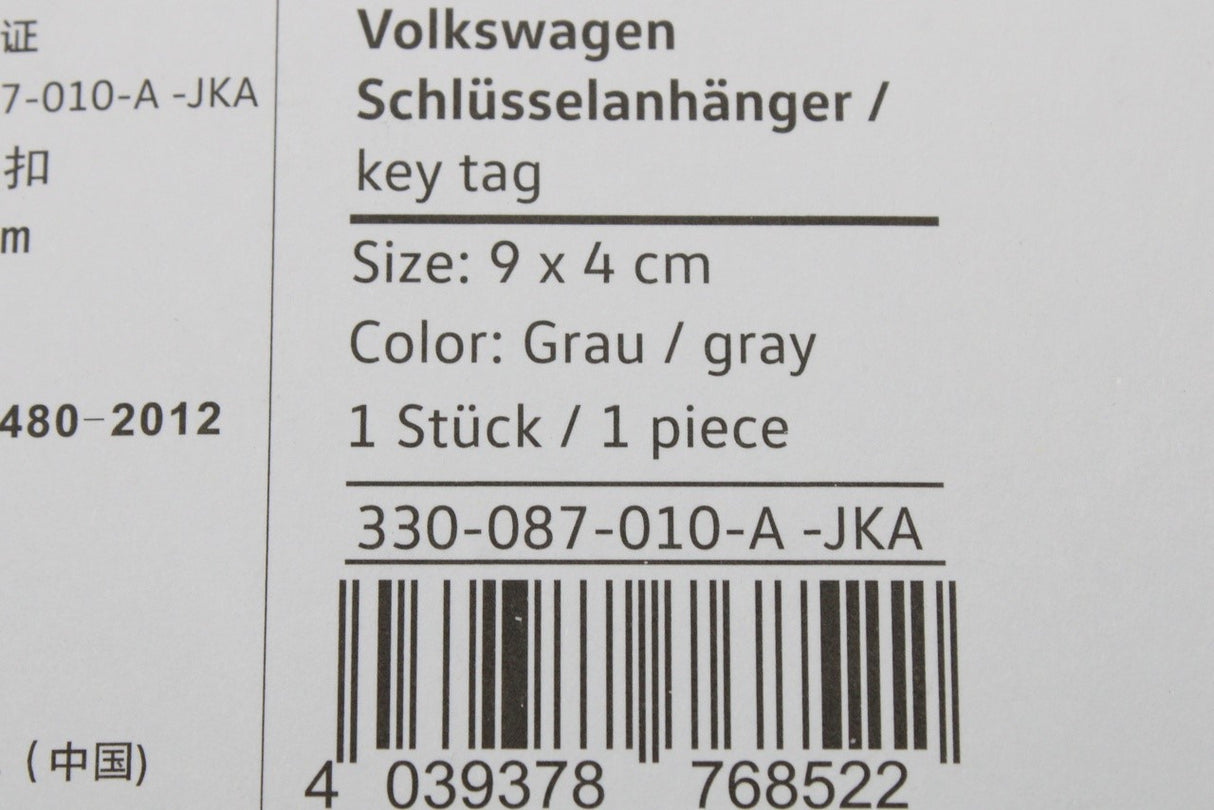 VW embossed logo key ring in grey 330087010A JKA