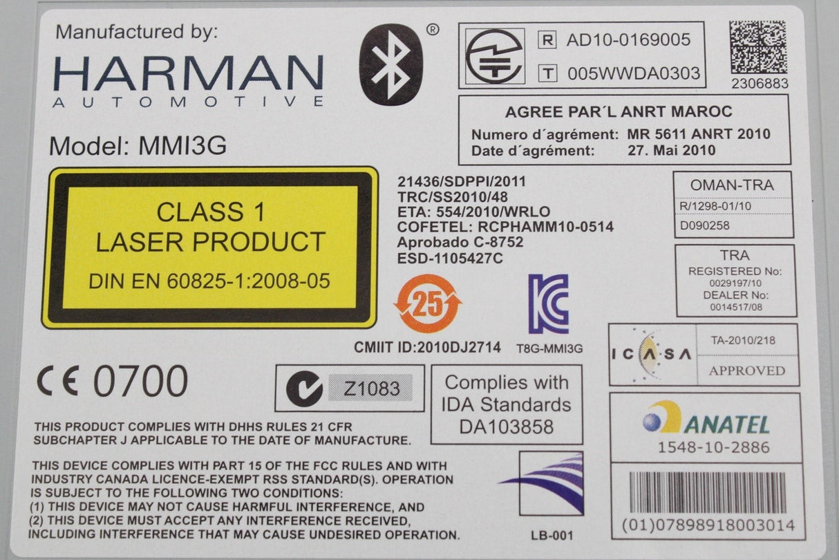 A4 S4 RS4 A5 S5 RS5 Q5 RHD multimedia MMI control unit 8R2035670L