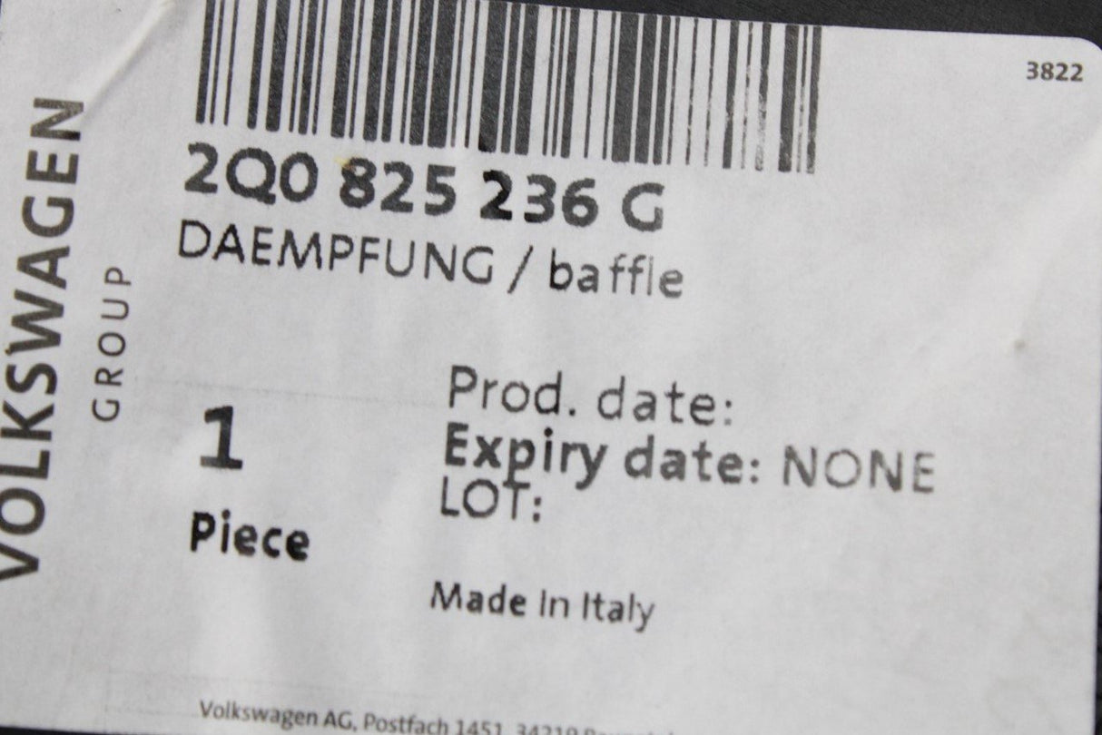 VW Polo AW Audi A1 Skoda under body noise insulation (front) 2Q0825236G